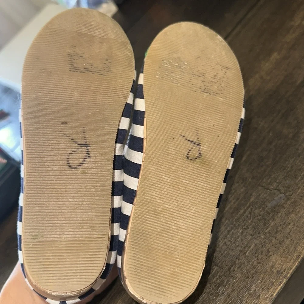 Gymboree Girls Wedge Striped Shoes Navy, White & Green size 12 Super Adorable‎